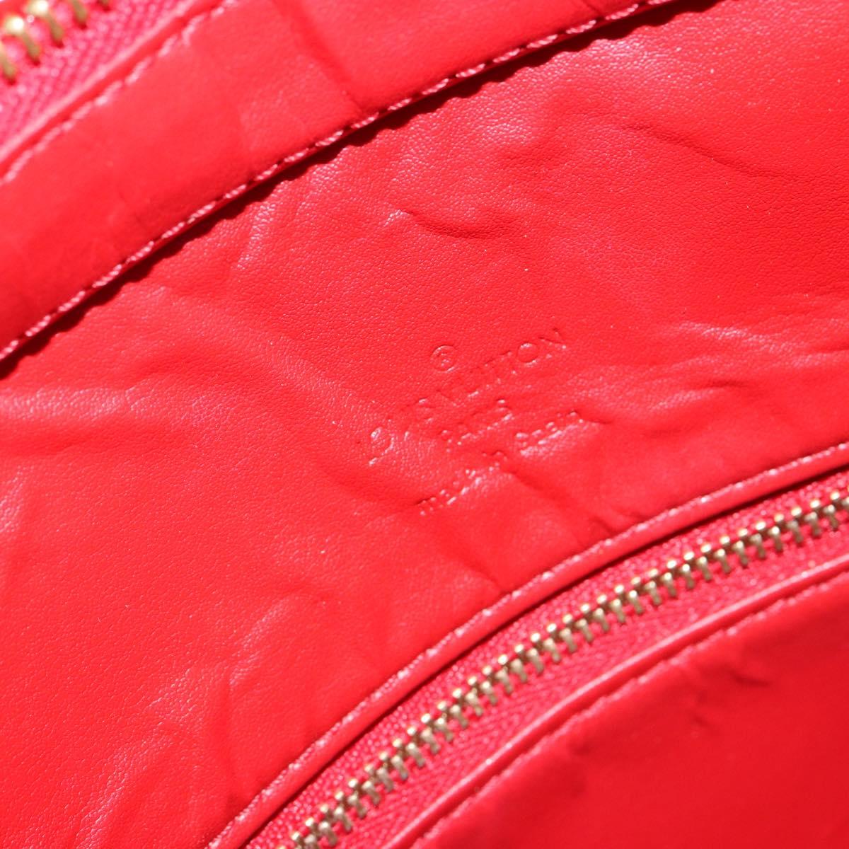 LOUIS VUITTON Monogram Vernis Houston Hand Bag Red M91092 LV Auth 148133