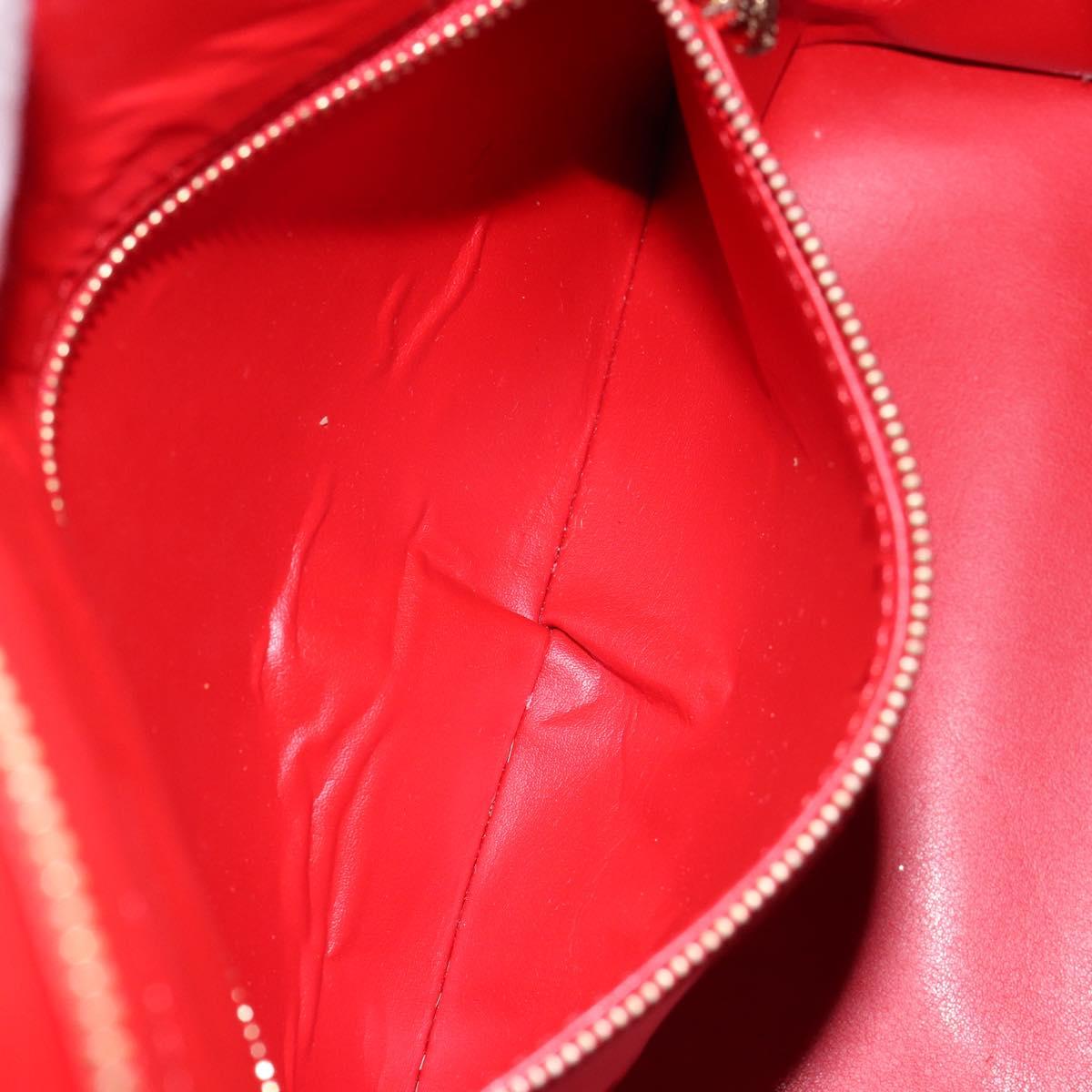 LOUIS VUITTON Monogram Vernis Houston Hand Bag Red M91092 LV Auth 148133