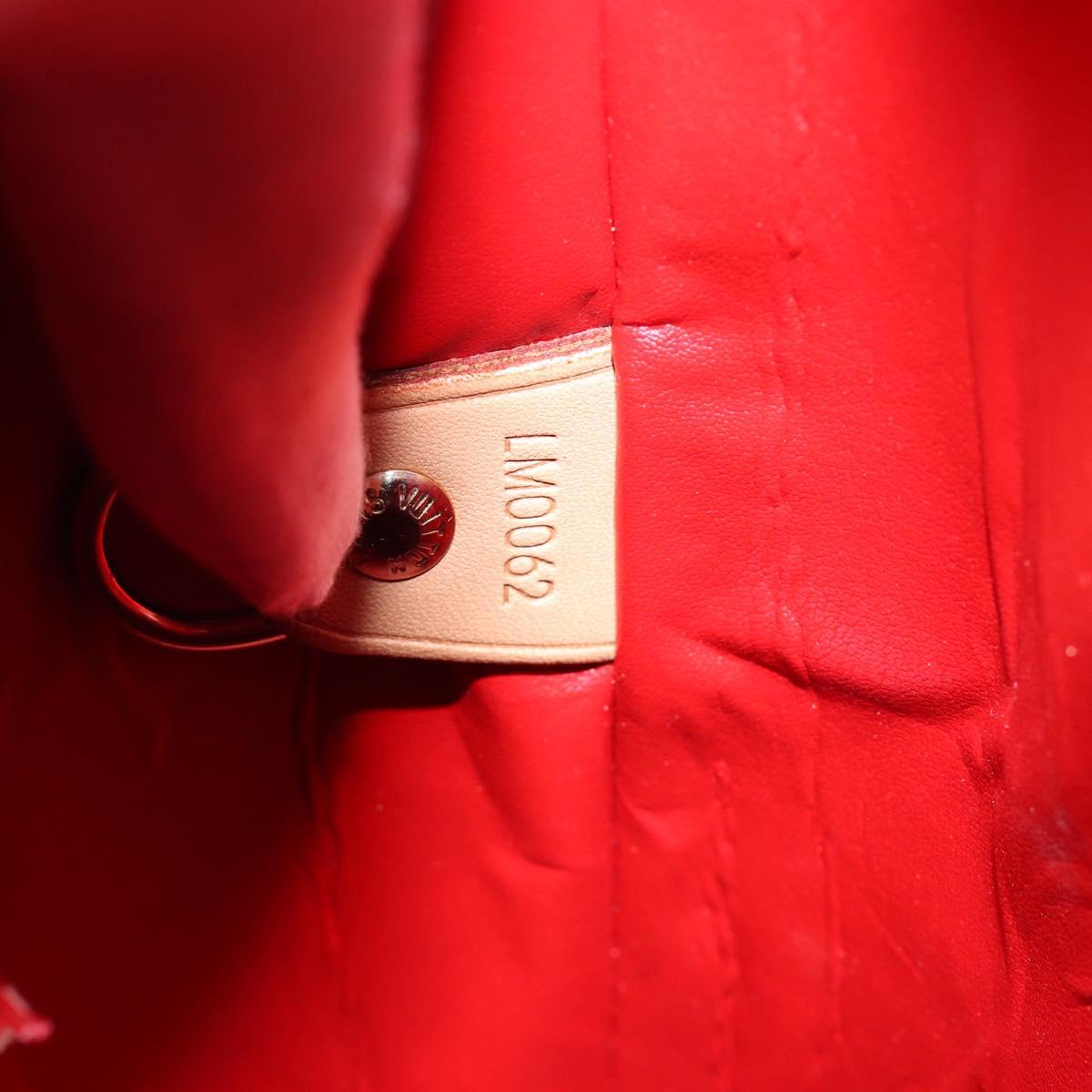 LOUIS VUITTON Monogram Vernis Houston Hand Bag Red M91092 LV Auth 148133