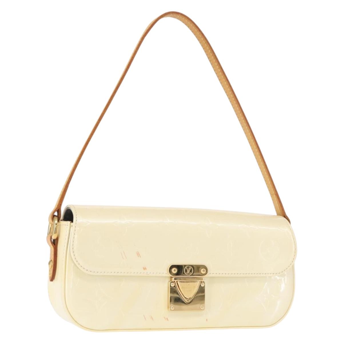 LOUIS VUITTON Monogram Vernis Malibu Street Bag Perle M91507 LV Auth 148134