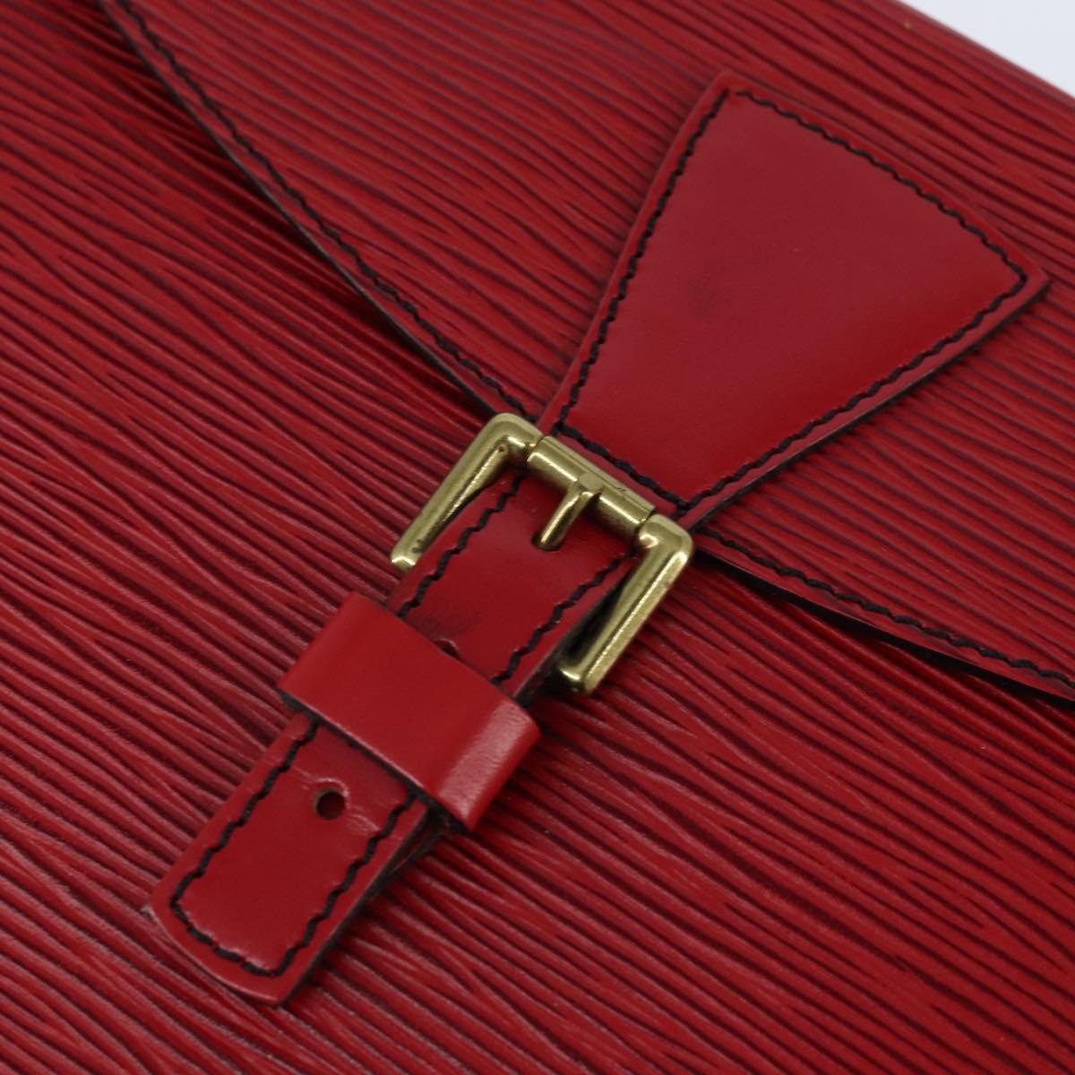 LOUIS VUITTON Epi Jeune Fille MM Shoulder Bag Red M52157 LV Auth 148136