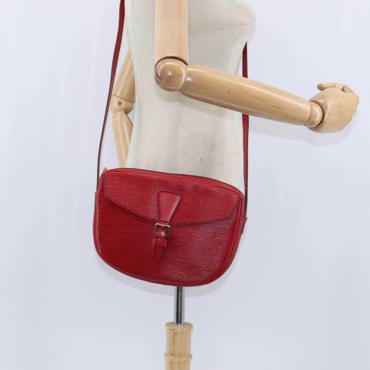 LOUIS VUITTON Epi Jeune Fille MM Shoulder Bag Red M52157 LV Auth 148136