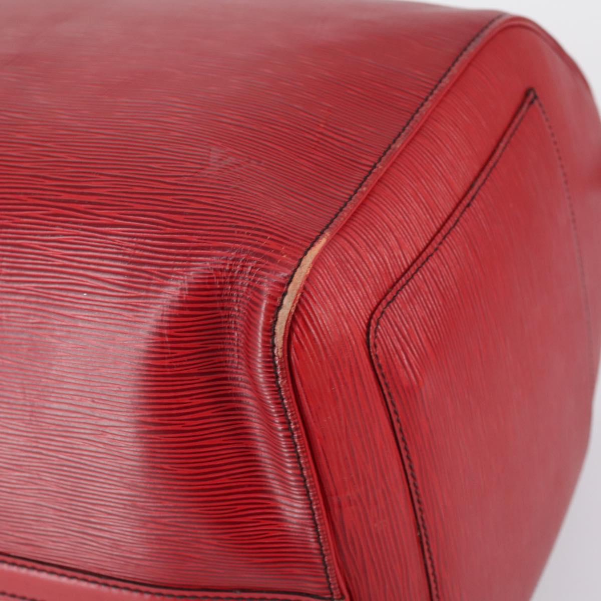 LOUIS VUITTON Epi Keepall 60 Boston Bag Red M42947 LV Auth 148138