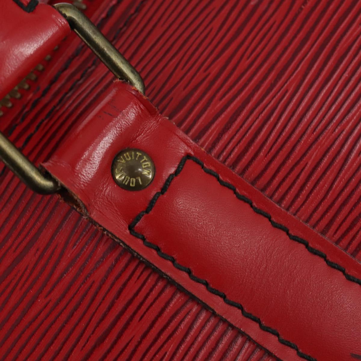 LOUIS VUITTON Epi Keepall 60 Boston Bag Red M42947 LV Auth 148138