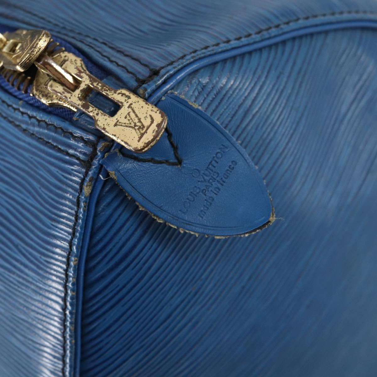 LOUIS VUITTON Epi Keepall 45 Boston Bag Blue M42975 LV Auth 148140A