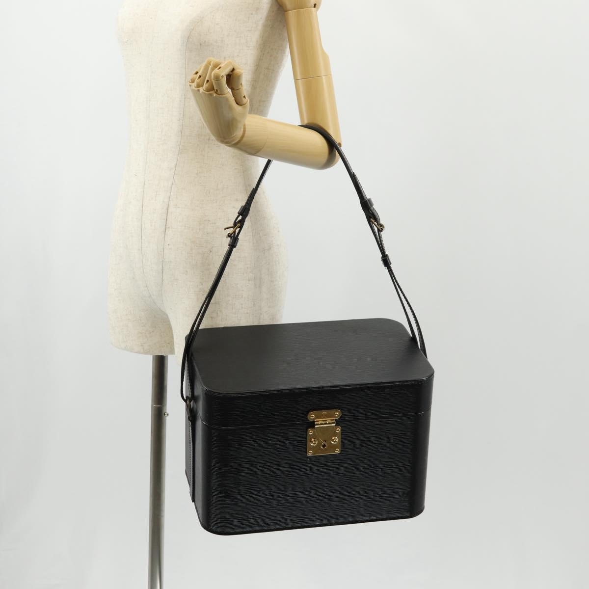 LOUIS VUITTON Vanity Epi Shoulder Bag Black LV Auth 148141