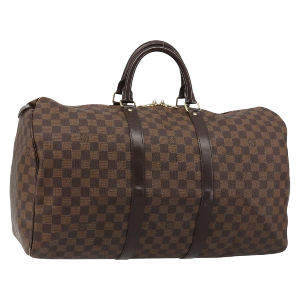 LOUIS VUITTON Damier Ebene Keepall 50 Boston Bag N41427 LV Auth 148143