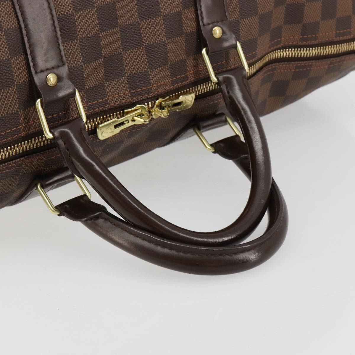 LOUIS VUITTON Damier Ebene Keepall 50 Boston Bag N41427 LV Auth 148143