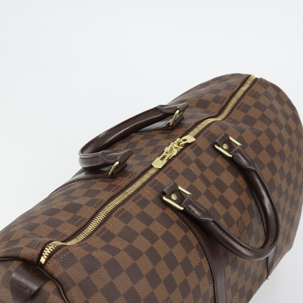LOUIS VUITTON Damier Ebene Keepall 50 Boston Bag N41427 LV Auth 148143