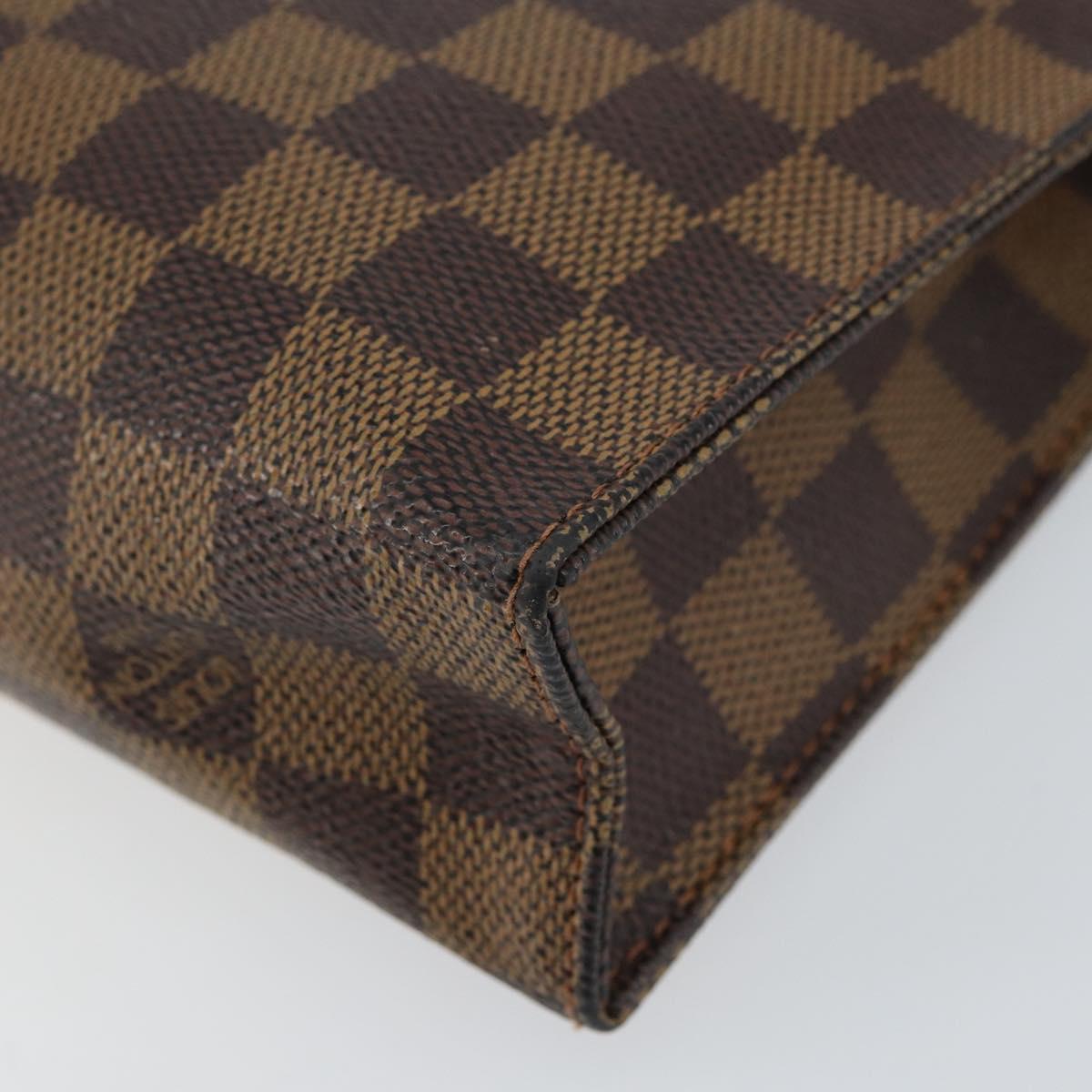 LOUIS VUITTON Damier Ebene Poche Toilette 26 Pouch N47543 LV Auth 148144