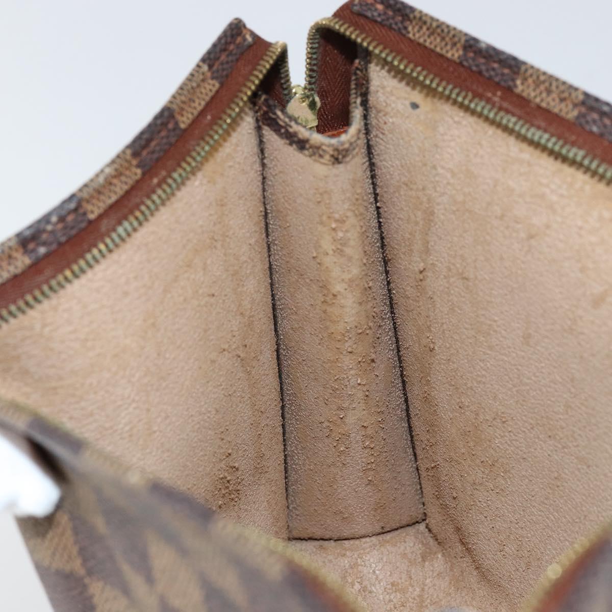 LOUIS VUITTON Damier Ebene Poche Toilette 26 Pouch N47543 LV Auth 148144