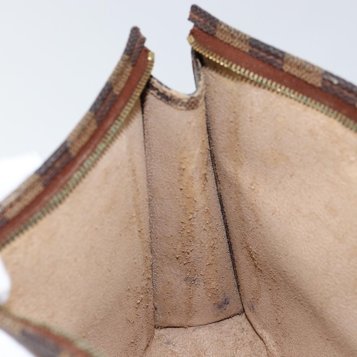 LOUIS VUITTON Damier Ebene Poche Toilette 26 Pouch N47543 LV Auth 148144