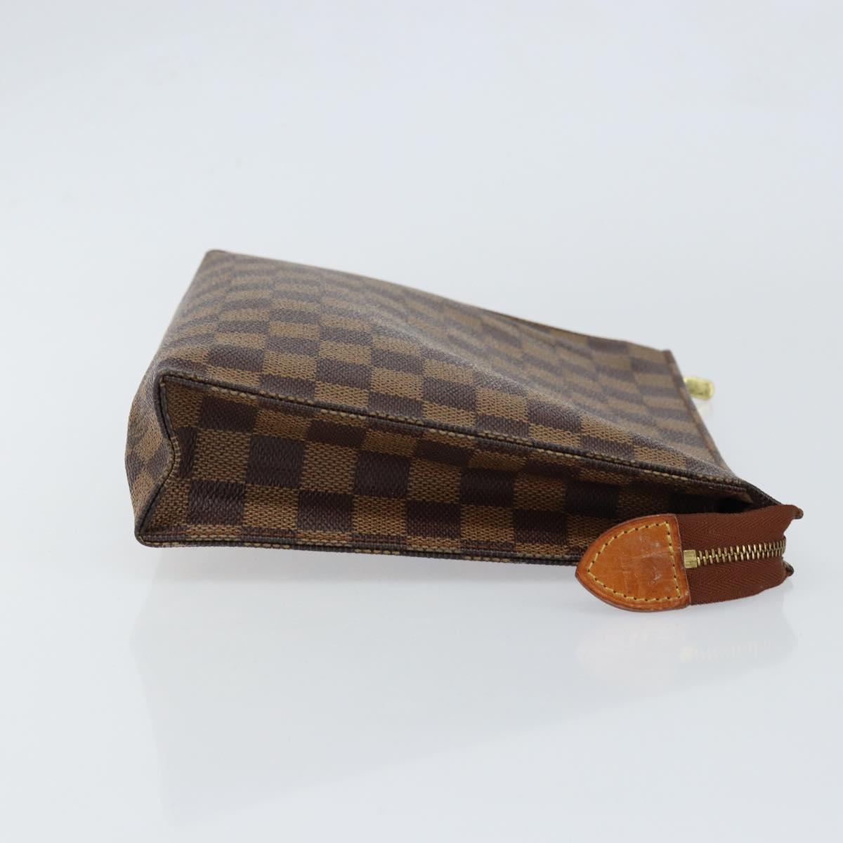 LOUIS VUITTON Damier Ebene Poche Toilette 26 Pouch N47543 LV Auth 148144