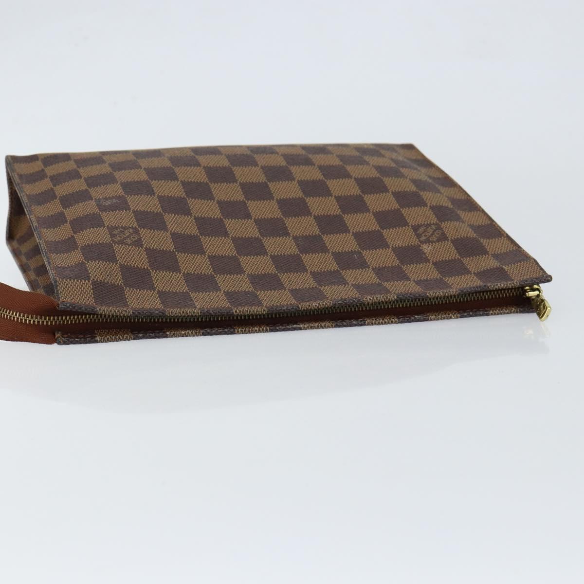 LOUIS VUITTON Damier Ebene Poche Toilette 26 Pouch N47543 LV Auth 148144