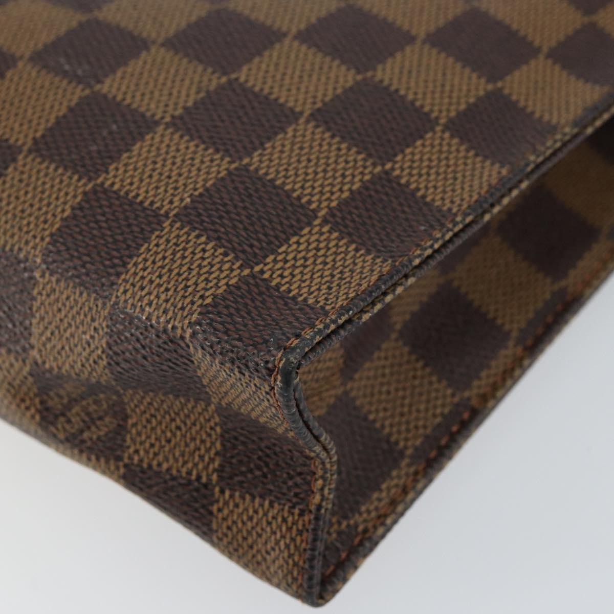 LOUIS VUITTON Damier Ebene Poche Toilette 26 Pouch N47543 LV Auth 148144