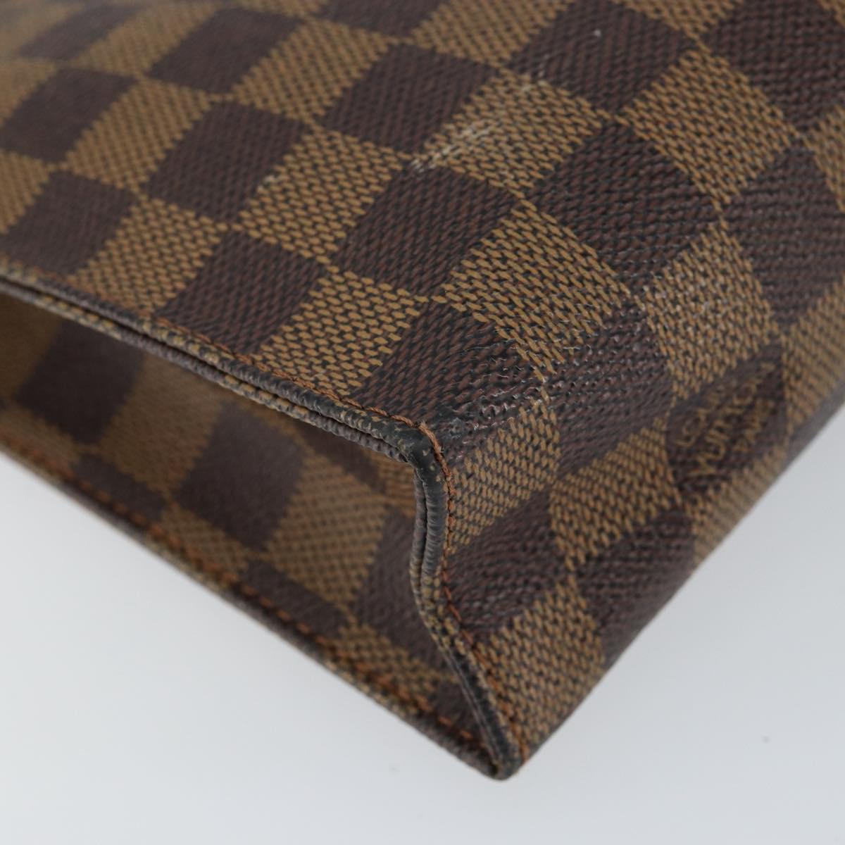 LOUIS VUITTON Damier Ebene Poche Toilette 26 Pouch N47543 LV Auth 148144