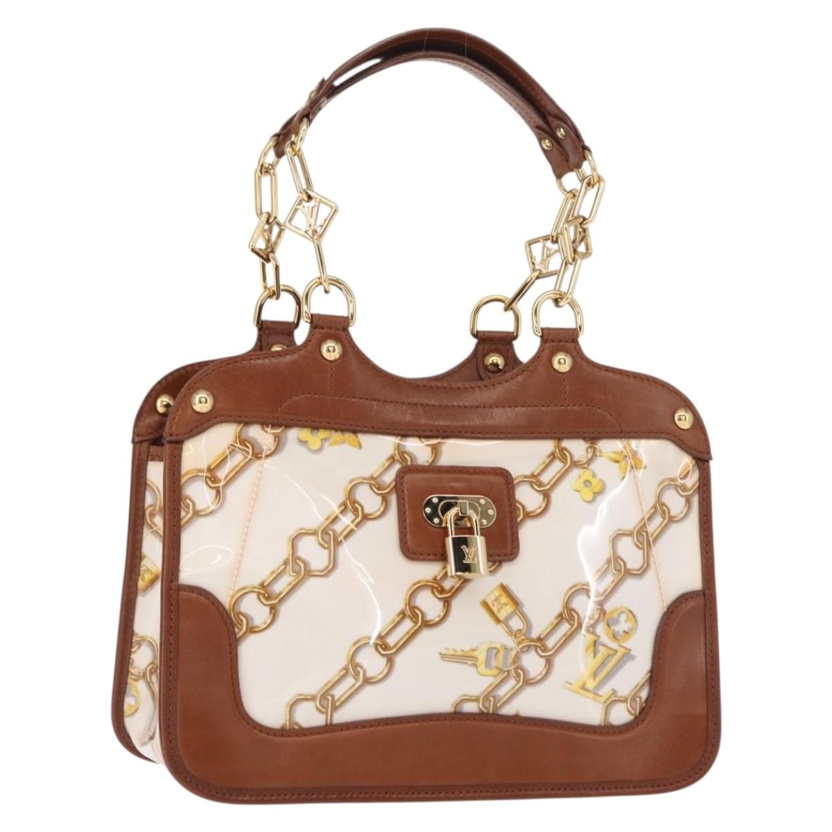 LOUIS VUITTON Monogram Charm Cabas Bron Hand Bag Brown White M95157 Auth 148150
