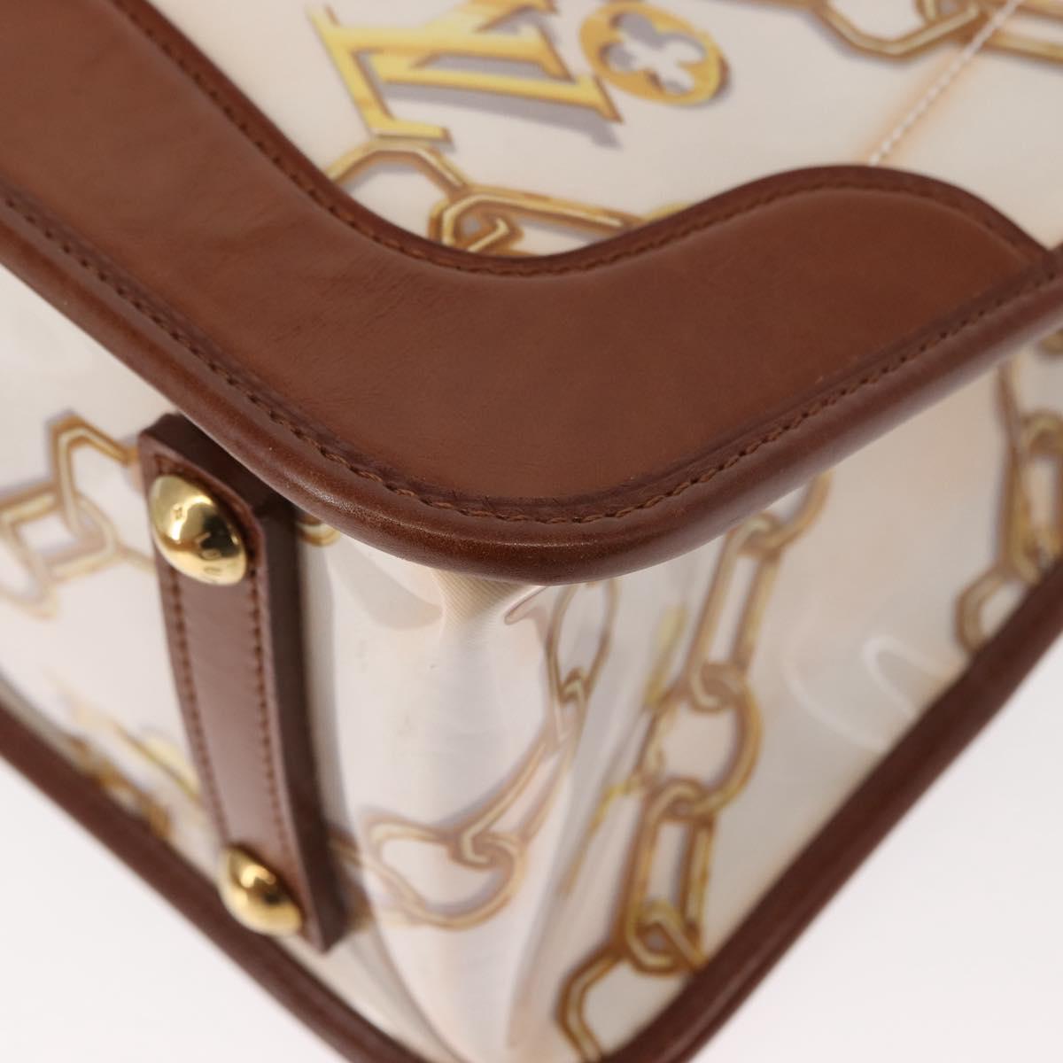 LOUIS VUITTON Monogram Charm Cabas Bron Hand Bag Brown White M95157 Auth 148150