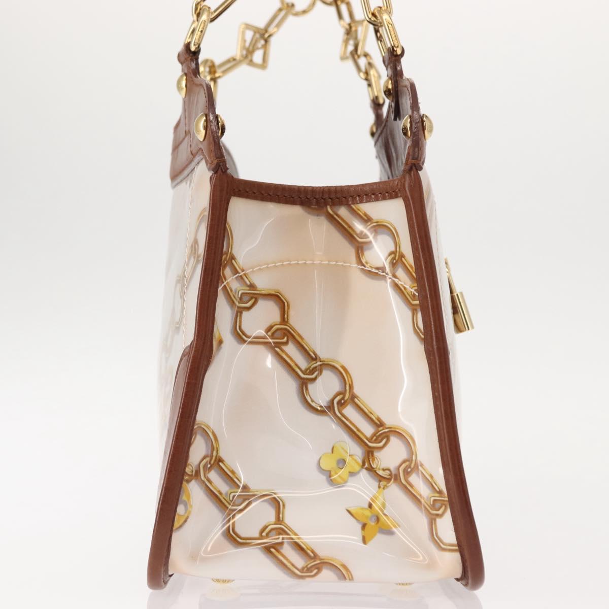 LOUIS VUITTON Monogram Charm Cabas Bron Hand Bag Brown White M95157 Auth 148150
