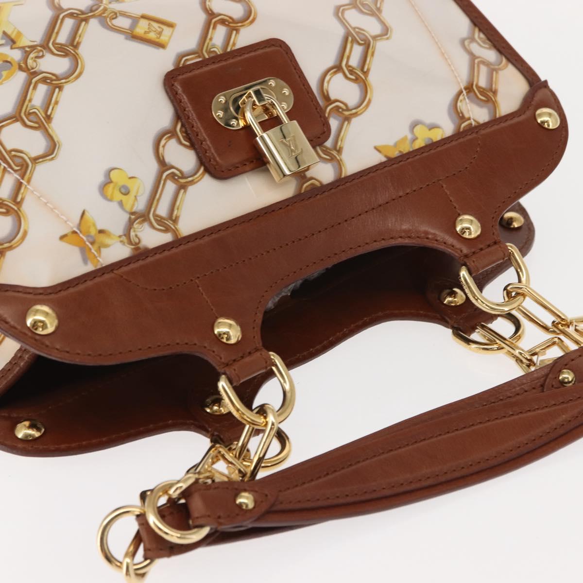 LOUIS VUITTON Monogram Charm Cabas Bron Hand Bag Brown White M95157 Auth 148150