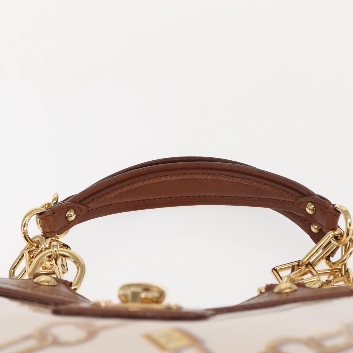 LOUIS VUITTON Monogram Charm Cabas Bron Hand Bag Brown White M95157 Auth 148150
