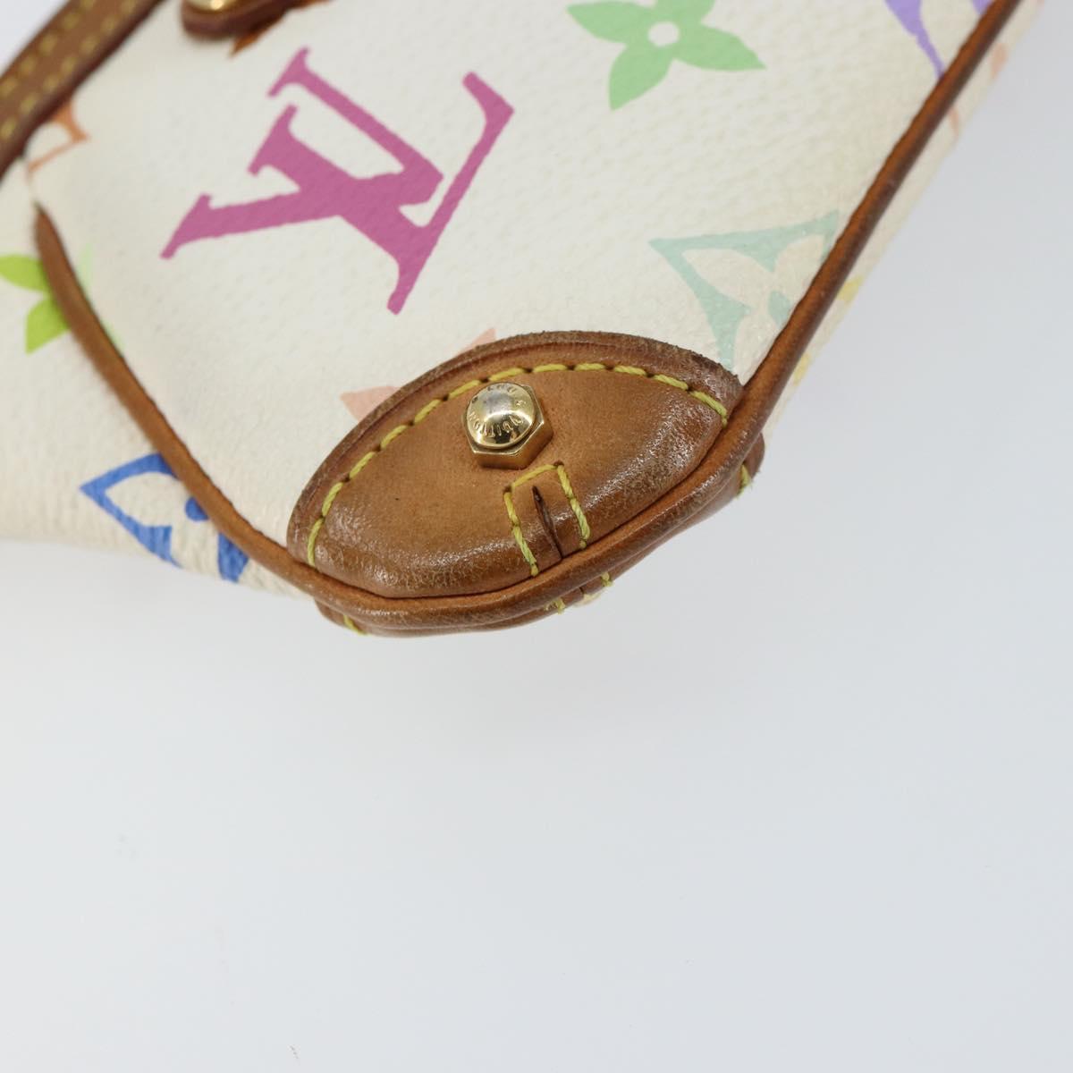 LOUIS VUITTON Multicolor Pochette Mira PM Hand Bag White M60096 LV Auth 148153