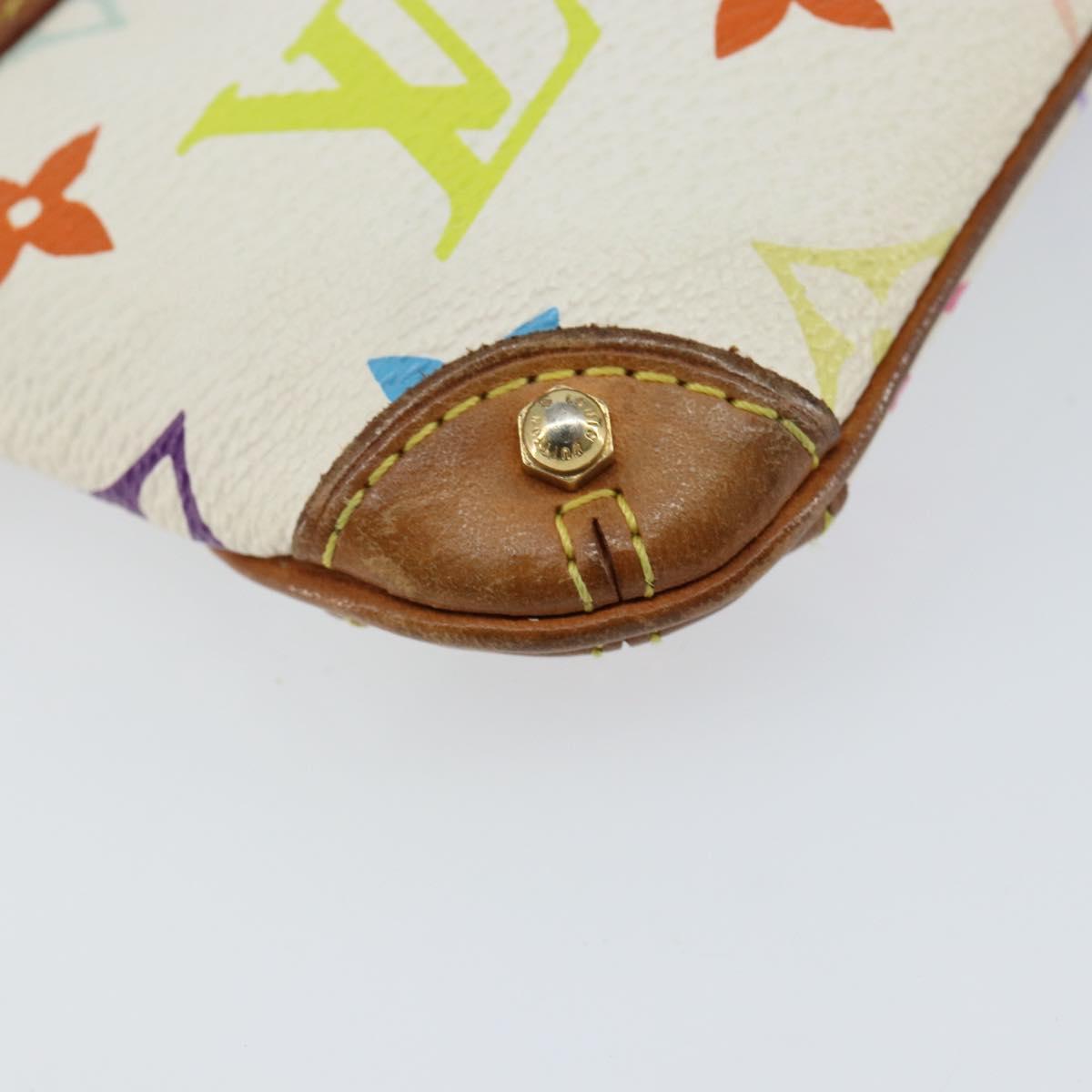 LOUIS VUITTON Multicolor Pochette Mira PM Hand Bag White M60096 LV Auth 148153