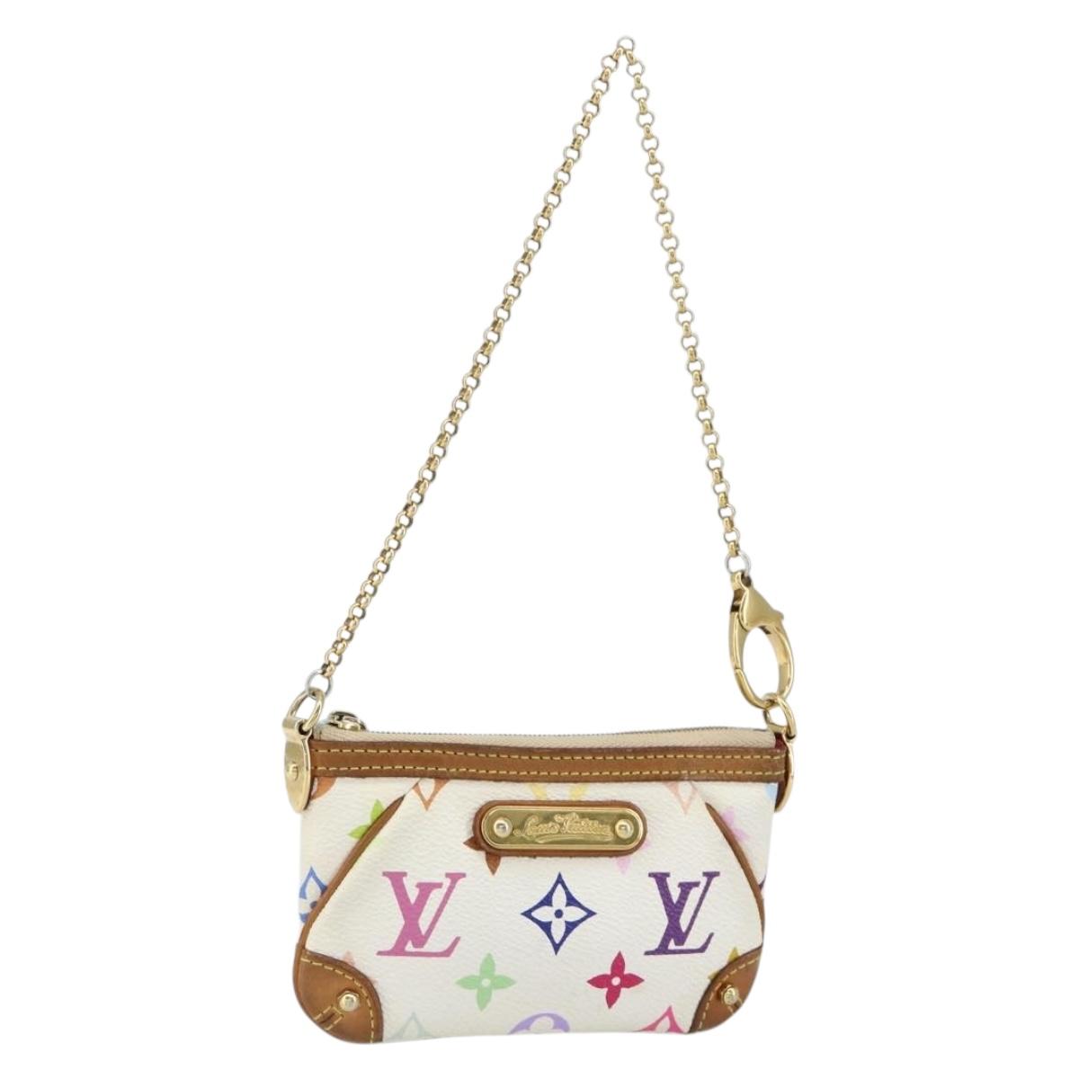 LOUIS VUITTON Multicolor Pochette Mira PM Hand Bag White M60096 LV Auth 148153