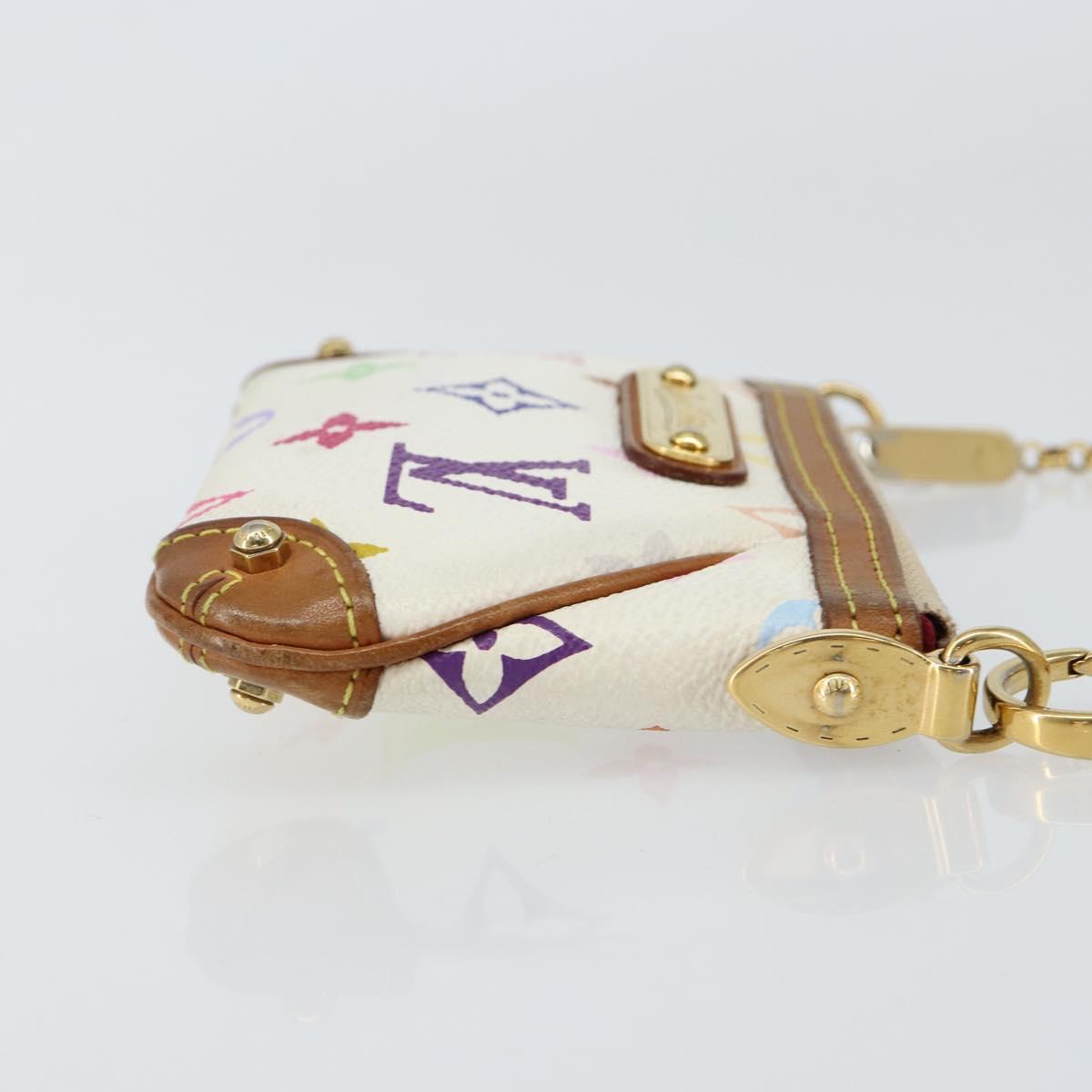 LOUIS VUITTON Multicolor Pochette Mira PM Hand Bag White M60096 LV Auth 148153