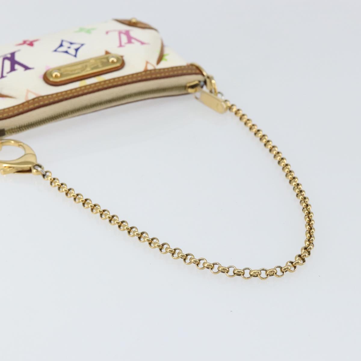 LOUIS VUITTON Multicolor Pochette Mira PM Hand Bag White M60096 LV Auth 148153