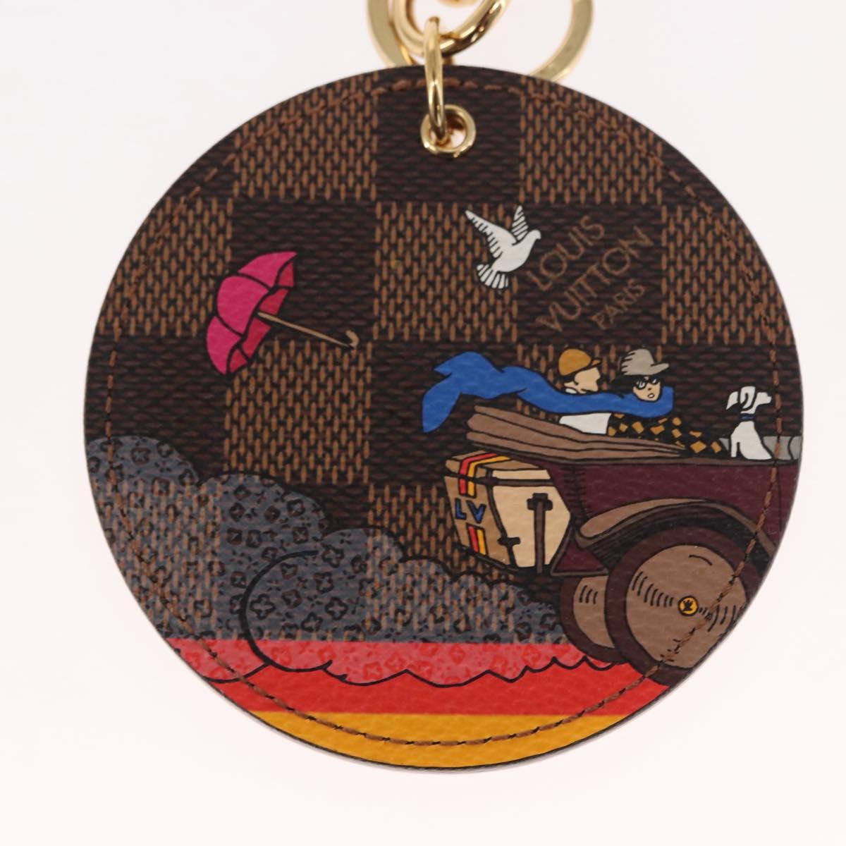 LOUIS VUITTON Damier Ebene Illustrious Travel Bag Charm M65139 LV Auth 148154