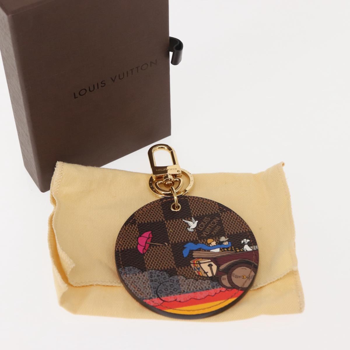 LOUIS VUITTON Damier Ebene Illustrious Travel Bag Charm M65139 LV Auth 148154