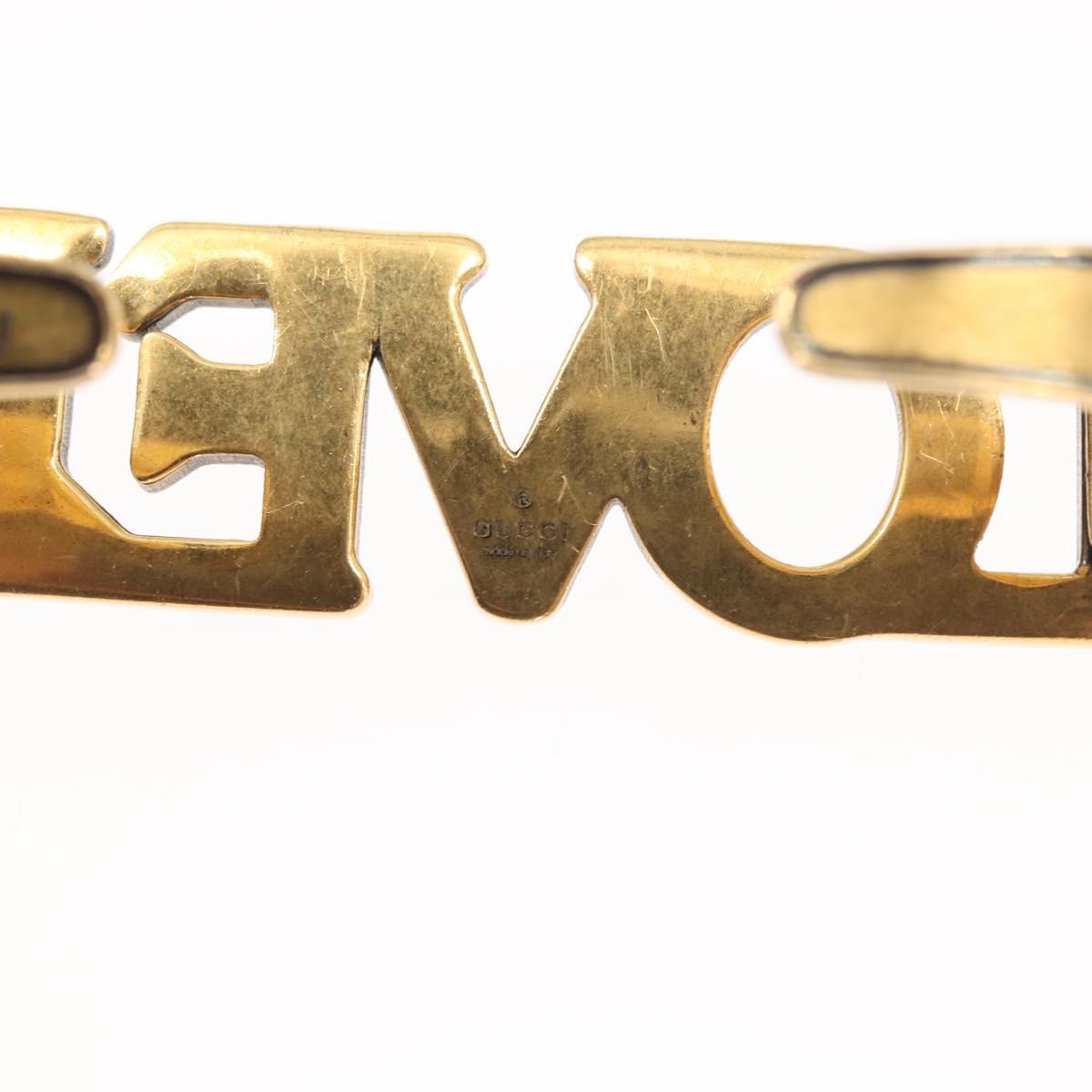 GUCCI Palm Cuff metal Gold Auth 148157