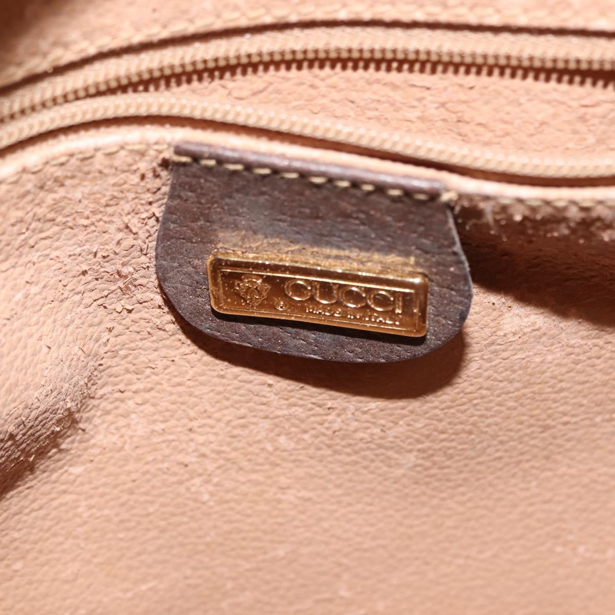 GUCCI GG Supreme Web Sherry Line Shoulder Bag PVC Beige Gold Auth 148158