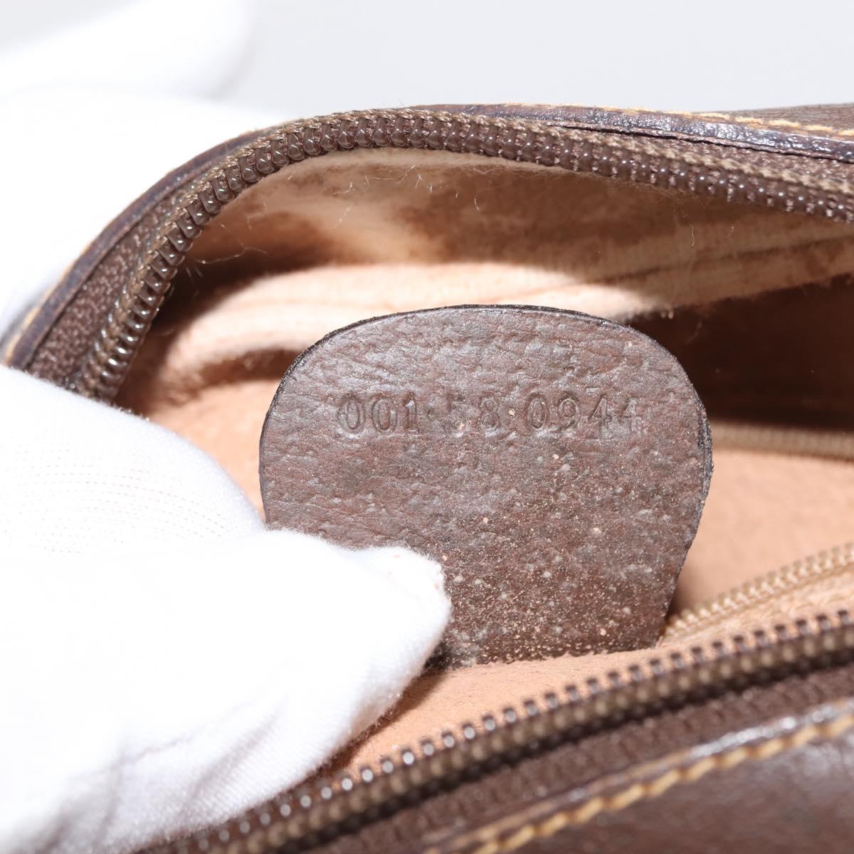 GUCCI GG Supreme Web Sherry Line Shoulder Bag PVC Beige Gold Auth 148158