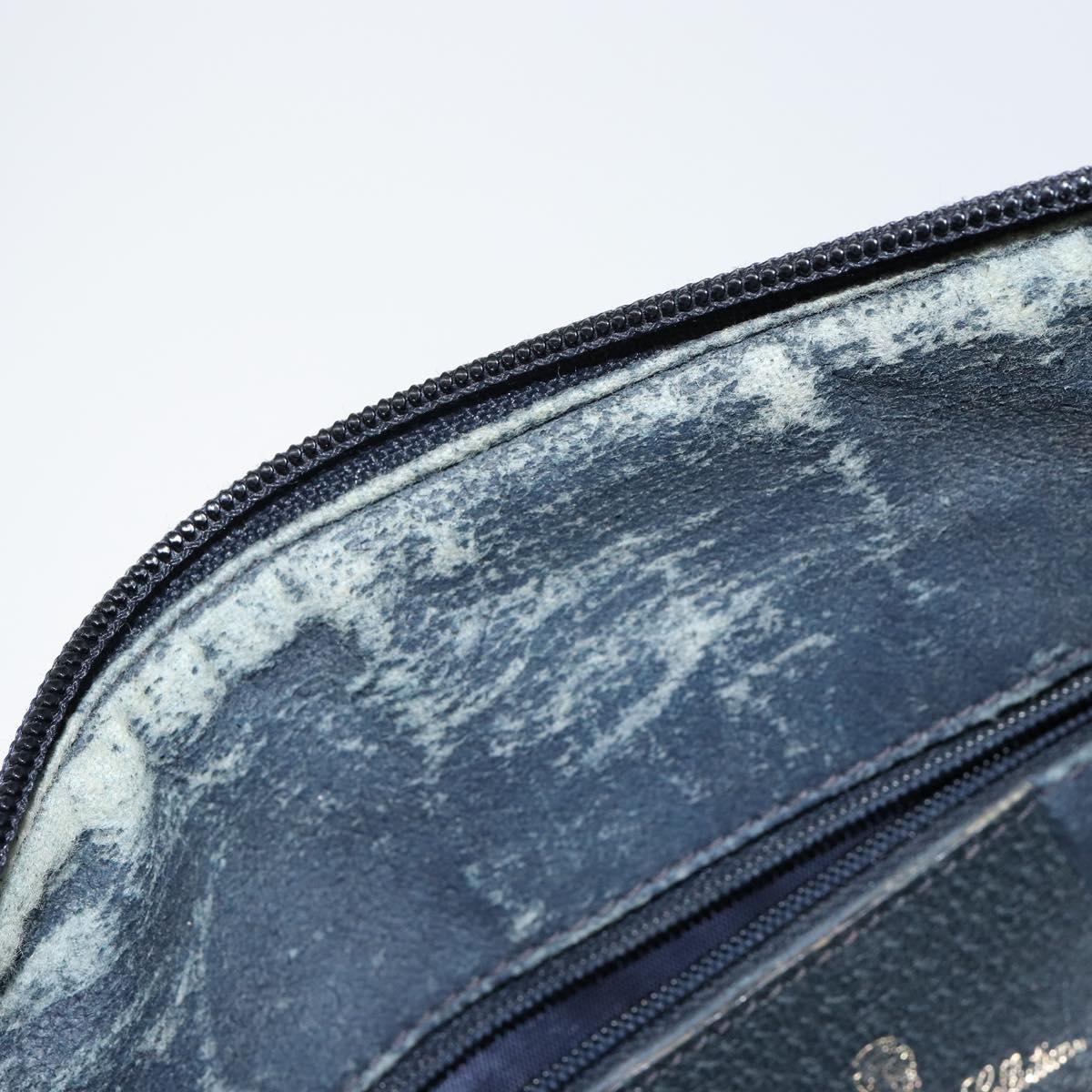 GUCCI GG Supreme Sherry Line Boston Bag PVC Navy Gold Red Auth 148161