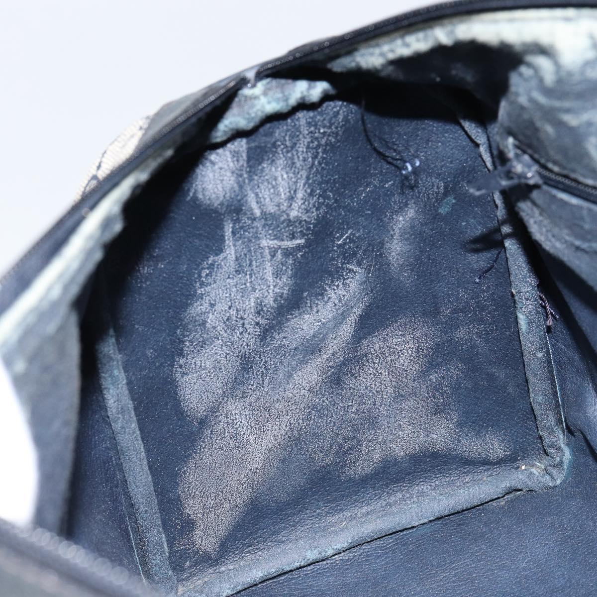 GUCCI GG Supreme Sherry Line Boston Bag PVC Navy Gold Red Auth 148161