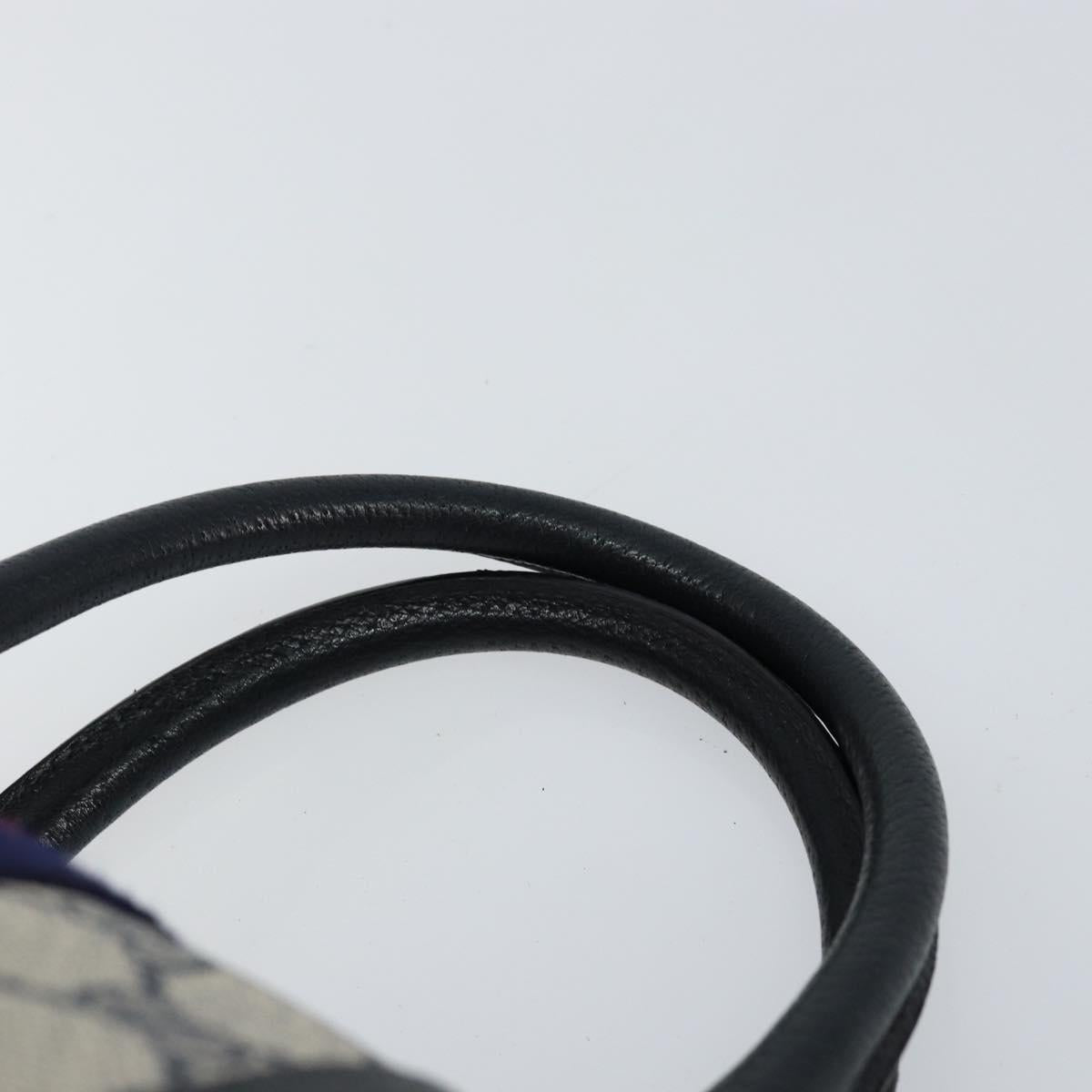 GUCCI GG Supreme Sherry Line Boston Bag PVC Navy Gold Red Auth 148161