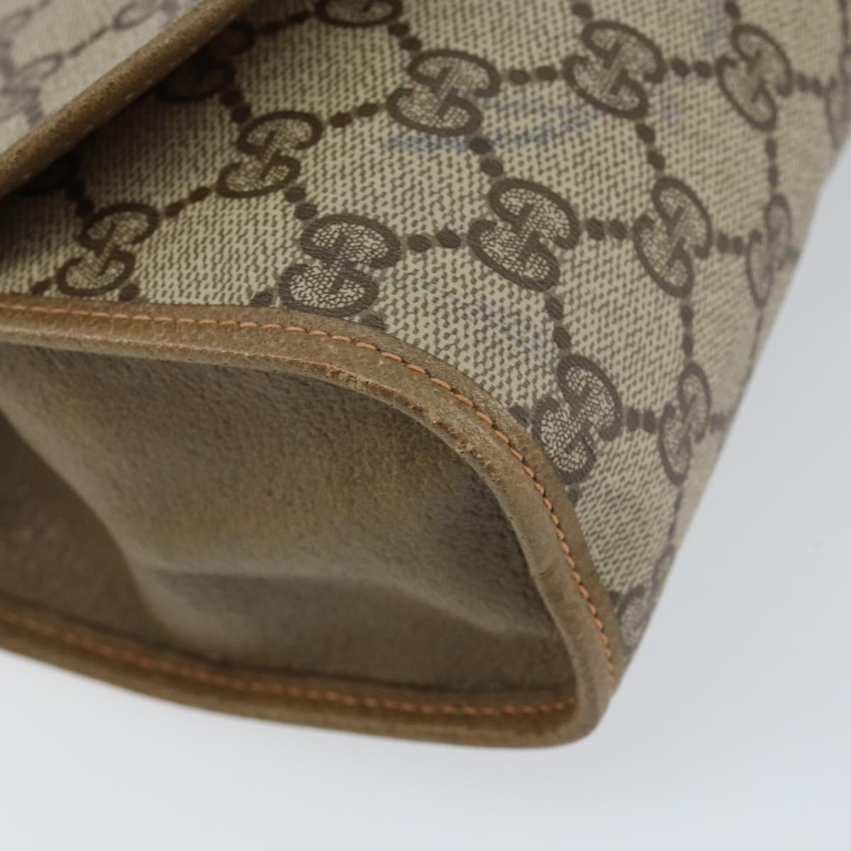 GUCCI GG Supreme Web Sherry Line Clutch Bag PVC Beige Gold 89 01 030 Auth 148162