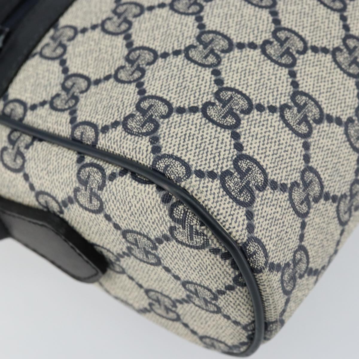 GUCCI GG Supreme Sherry Line Shoulder Bag PVC Navy Gold Auth 148163