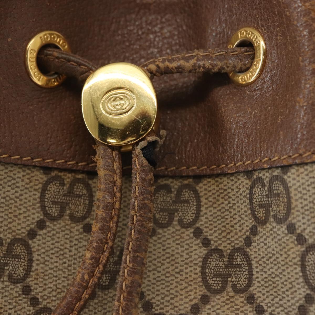 GUCCI GG Supreme Web Sherry Line Bag PVC Beige Gold 41 02 085 Auth 148164