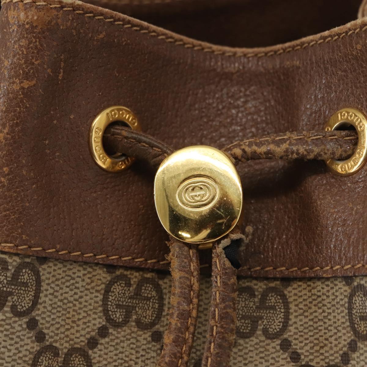 GUCCI GG Supreme Web Sherry Line Bag PVC Beige Gold 41 02 085 Auth 148164