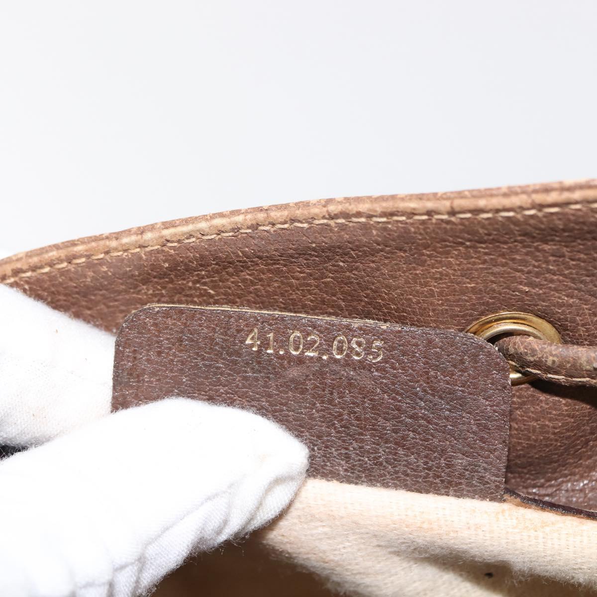 GUCCI GG Supreme Web Sherry Line Bag PVC Beige Gold 41 02 085 Auth 148164