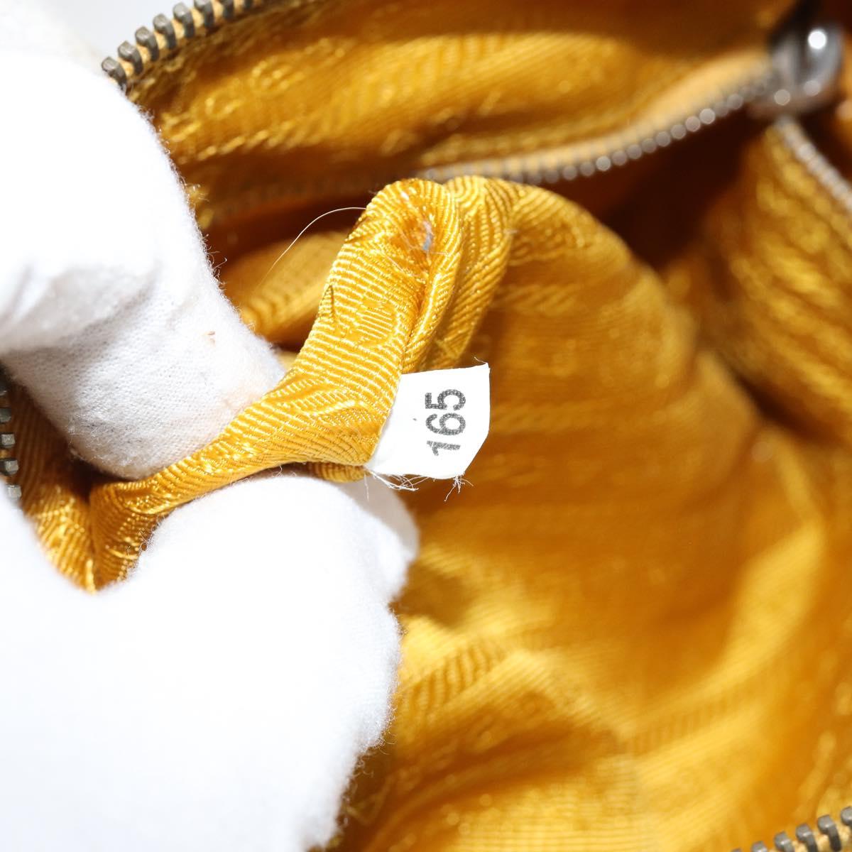 PRADA Shoulder Bag Nylon Yellow Silver Auth 148171