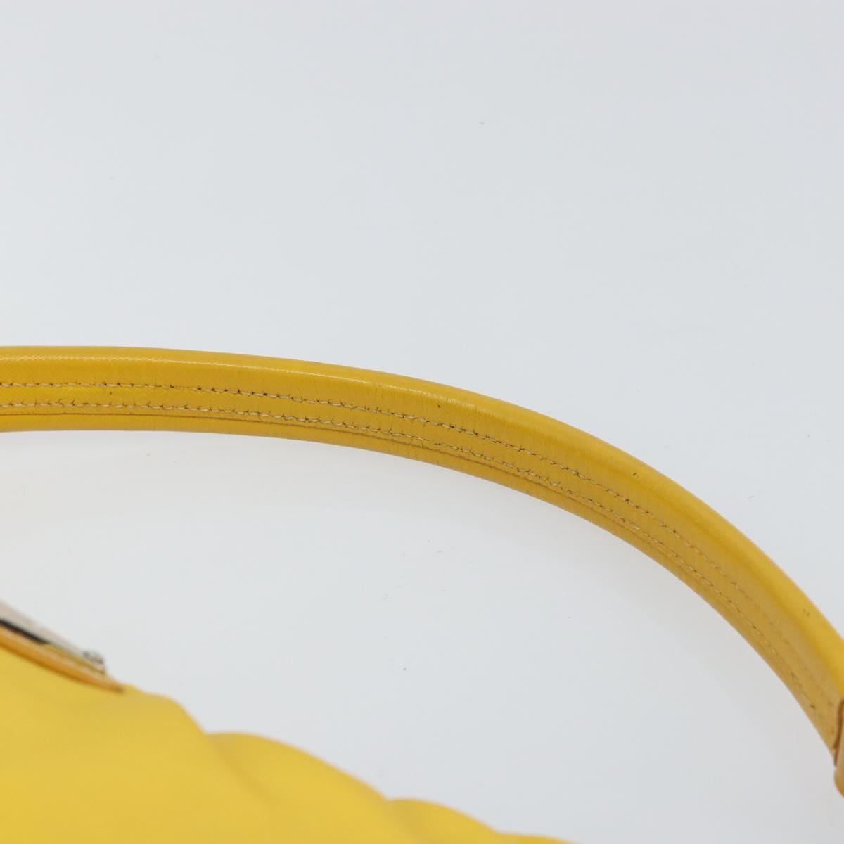 PRADA Shoulder Bag Nylon Yellow Silver Auth 148171