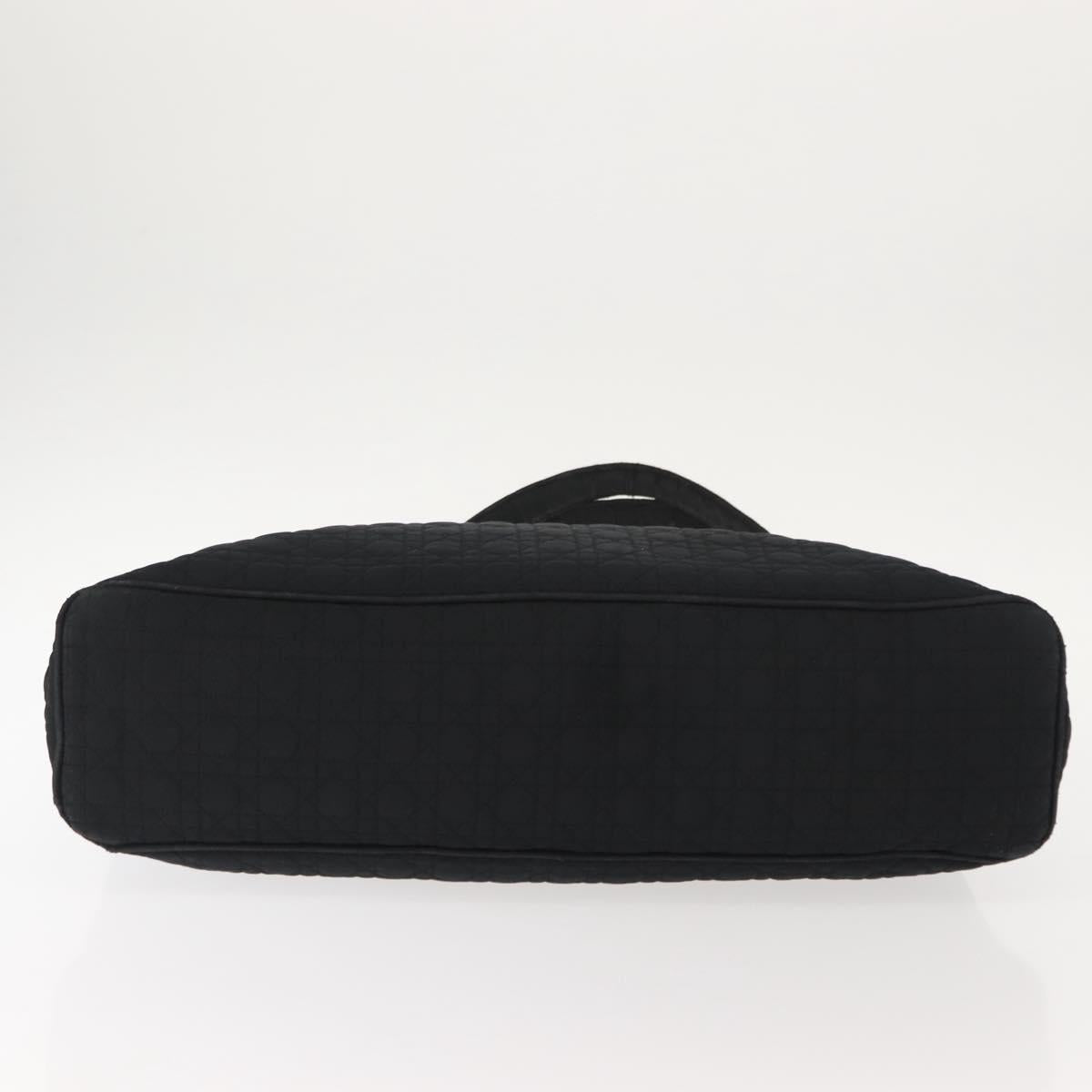 Christian Dior Canage Tote Bag Nylon Black Gold Auth 148174