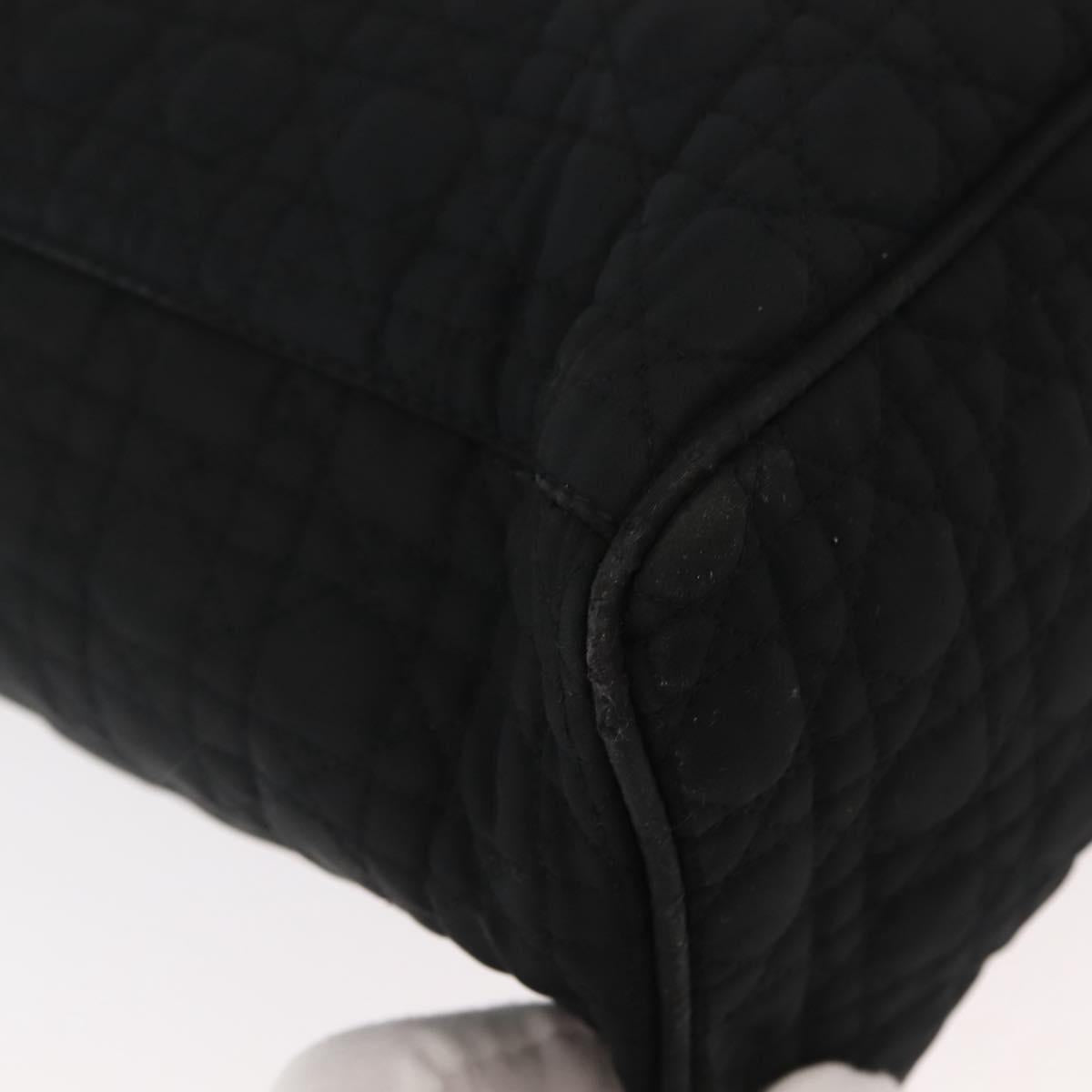 Christian Dior Canage Tote Bag Nylon Black Gold Auth 148174