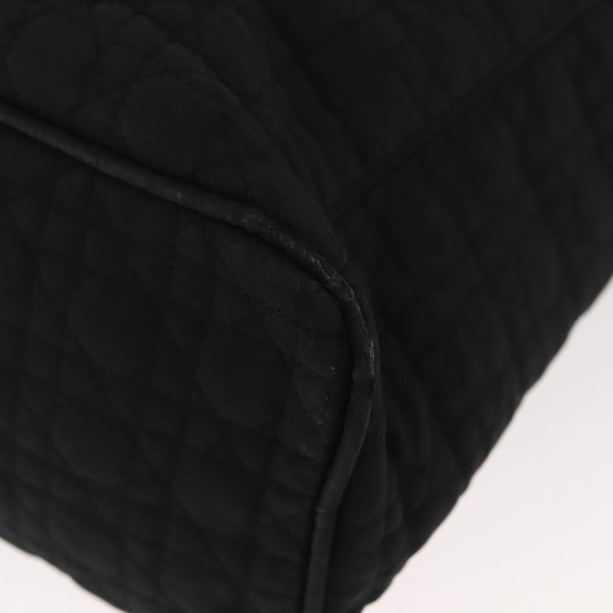 Christian Dior Canage Tote Bag Nylon Black Gold Auth 148174