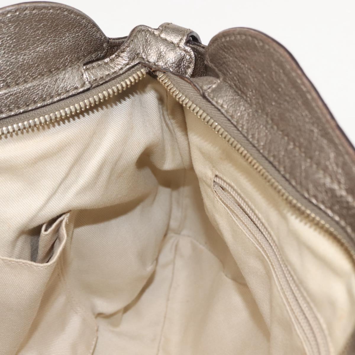 Salvatore Ferragamo Gancini Tote Bag Leather Gold Tone Auth 148181