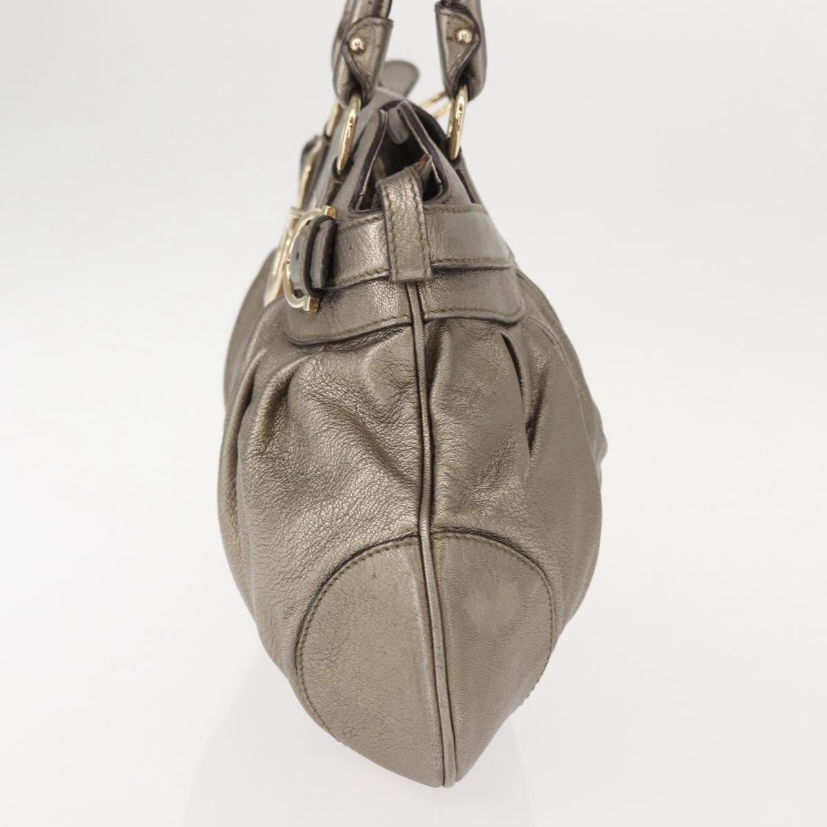 Salvatore Ferragamo Gancini Tote Bag Leather Gold Tone Auth 148181